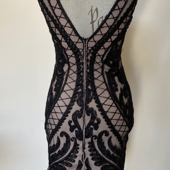 🇫🇷Molly Bracken Black Bead Gatsby Cocktail Dress - Picture 4 of 7